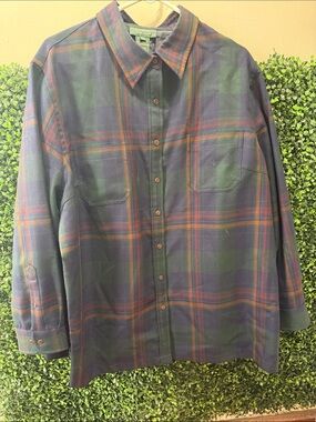 Ralph Lauren Dark Green & Navy Plaid Long-Sleeve Button-Down Shirt